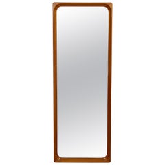 Mid-Century Modern Rectangular Teak Wood Wall Mirror Markaryd Scandinavian 1950s