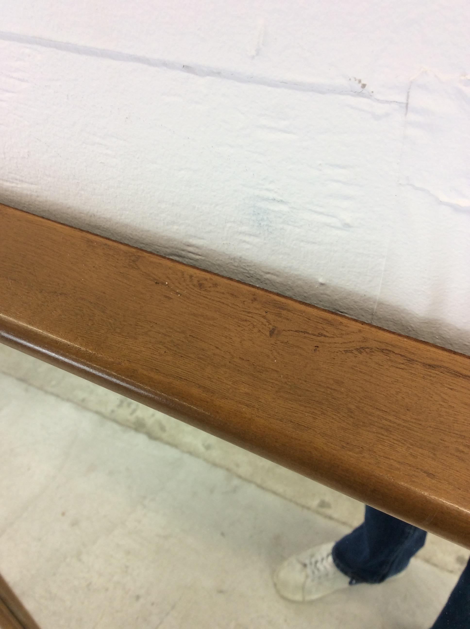 Mid Century Modern Rectangular Wall Mirror with Beveled Walnut Frame For Sale 3