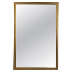 Miroir mural rectangulaire avec cadre en Wood Wood Blonde, moderne du milieu du siècle dernier