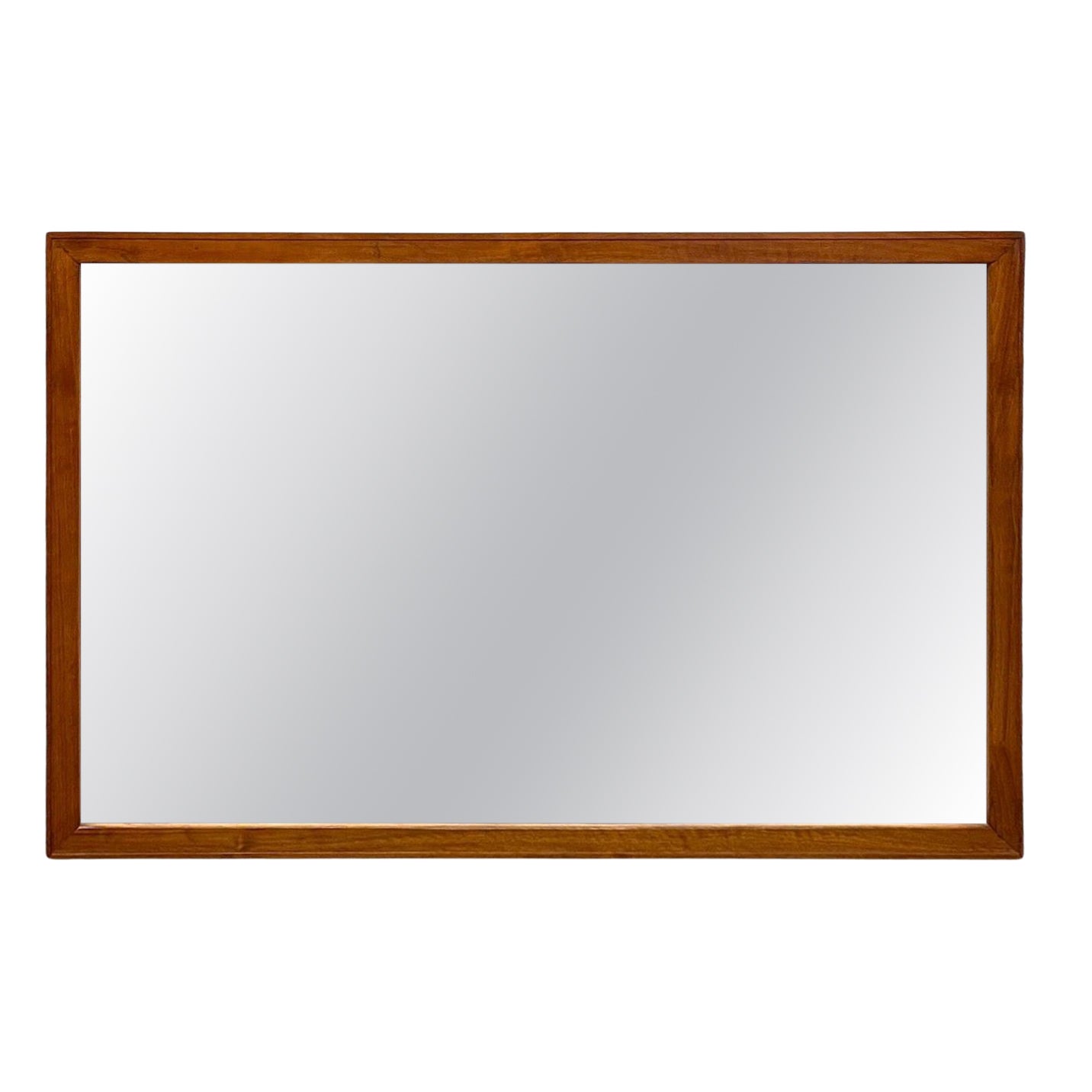 Mid-Century Modern Rectangular Wall Mirror with Wood Frame For Sale