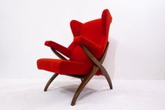 Mid-Century Modern Red Armchair Fiorenza by Franco Albini for Arflex, Italy