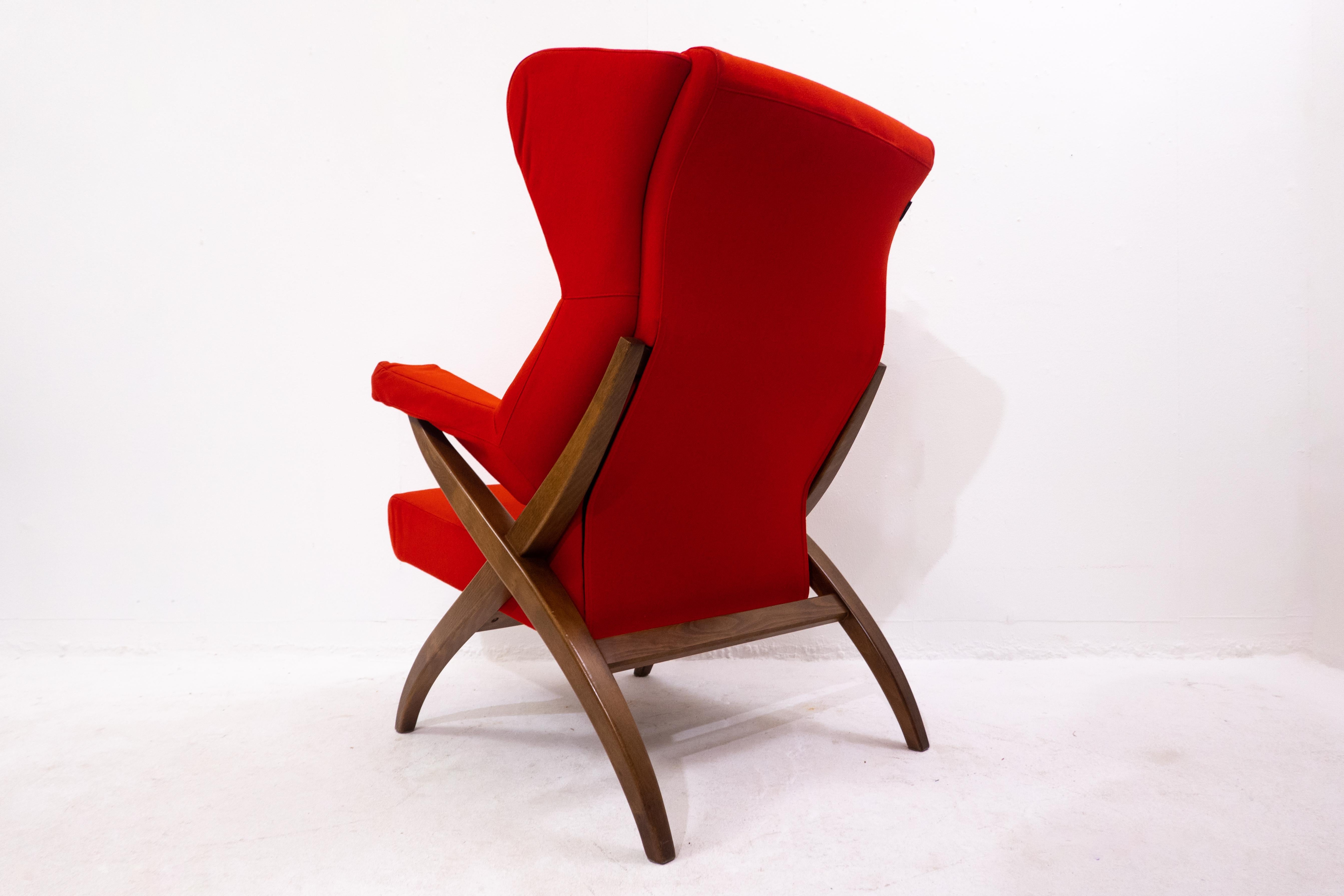 Mid-20th Century Mid-Century Modern Red Armchair Fiorenza by Franco Albini for Arflex, Italy For Sale