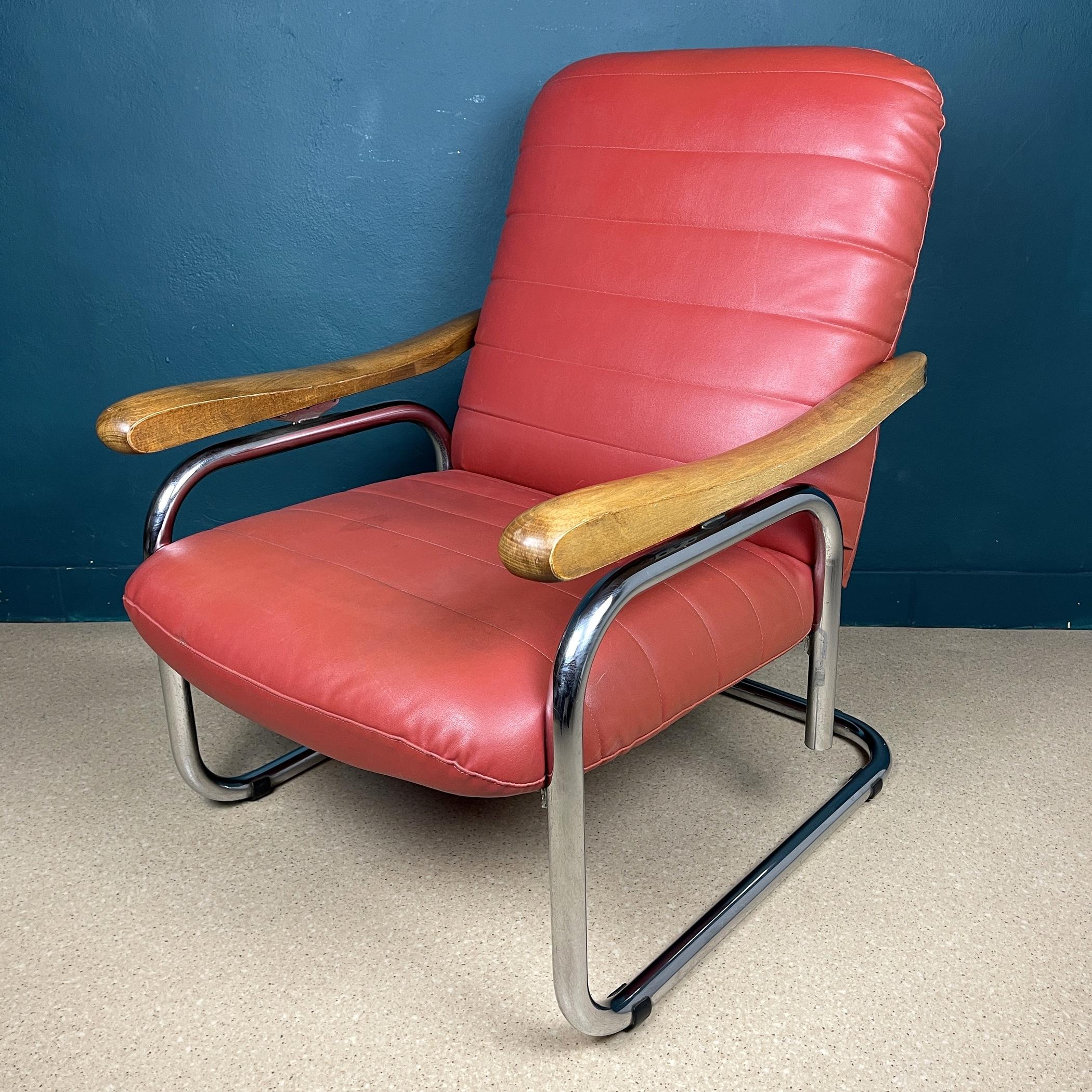 Mid-Century Modern Mid-century modern red armchair Italy 1970s  For Sale