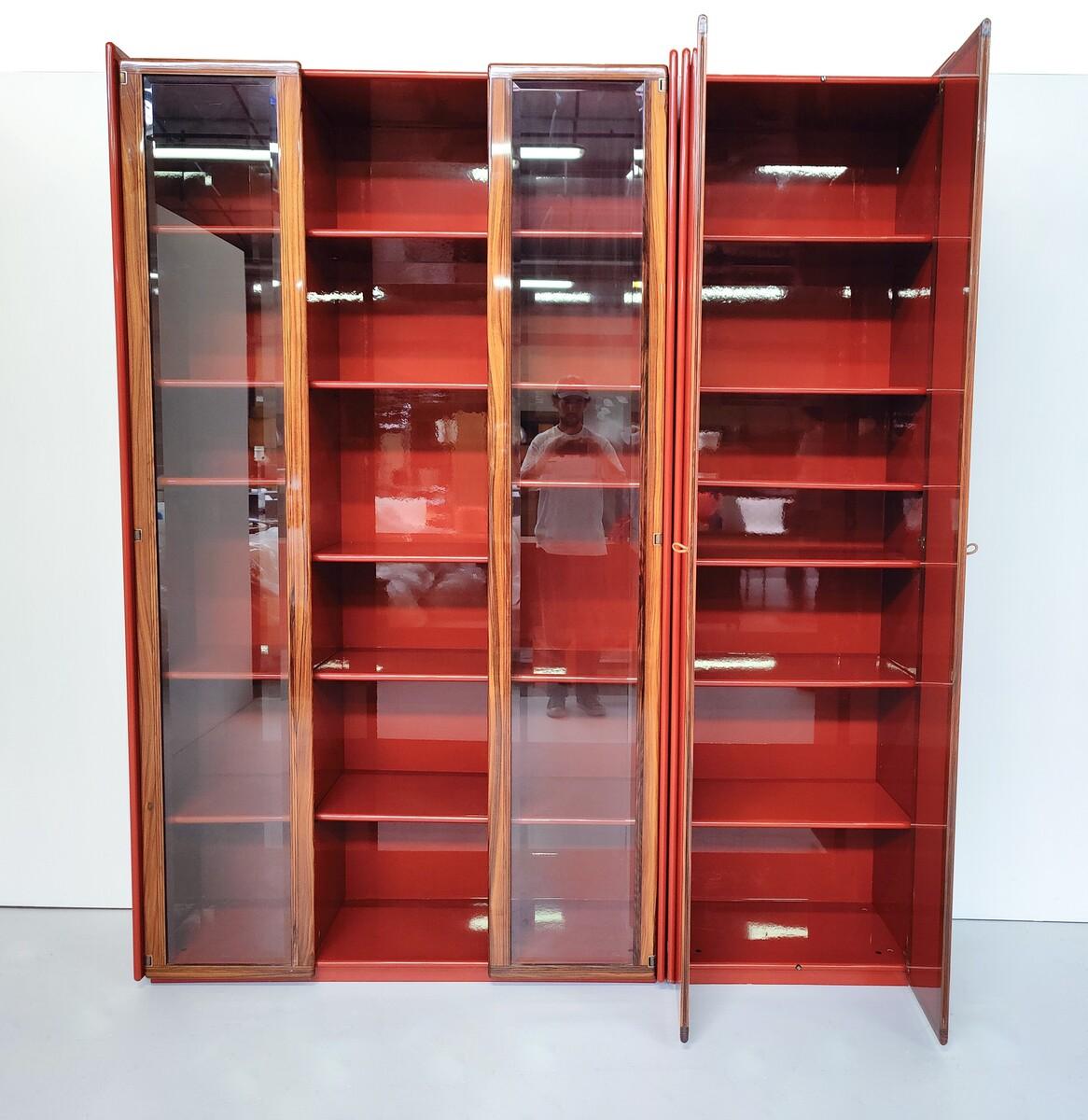 Mid-Century Modern Red Artona Bookcase by Afra and Tobia Scarpa, Maxalto, 1960s 7