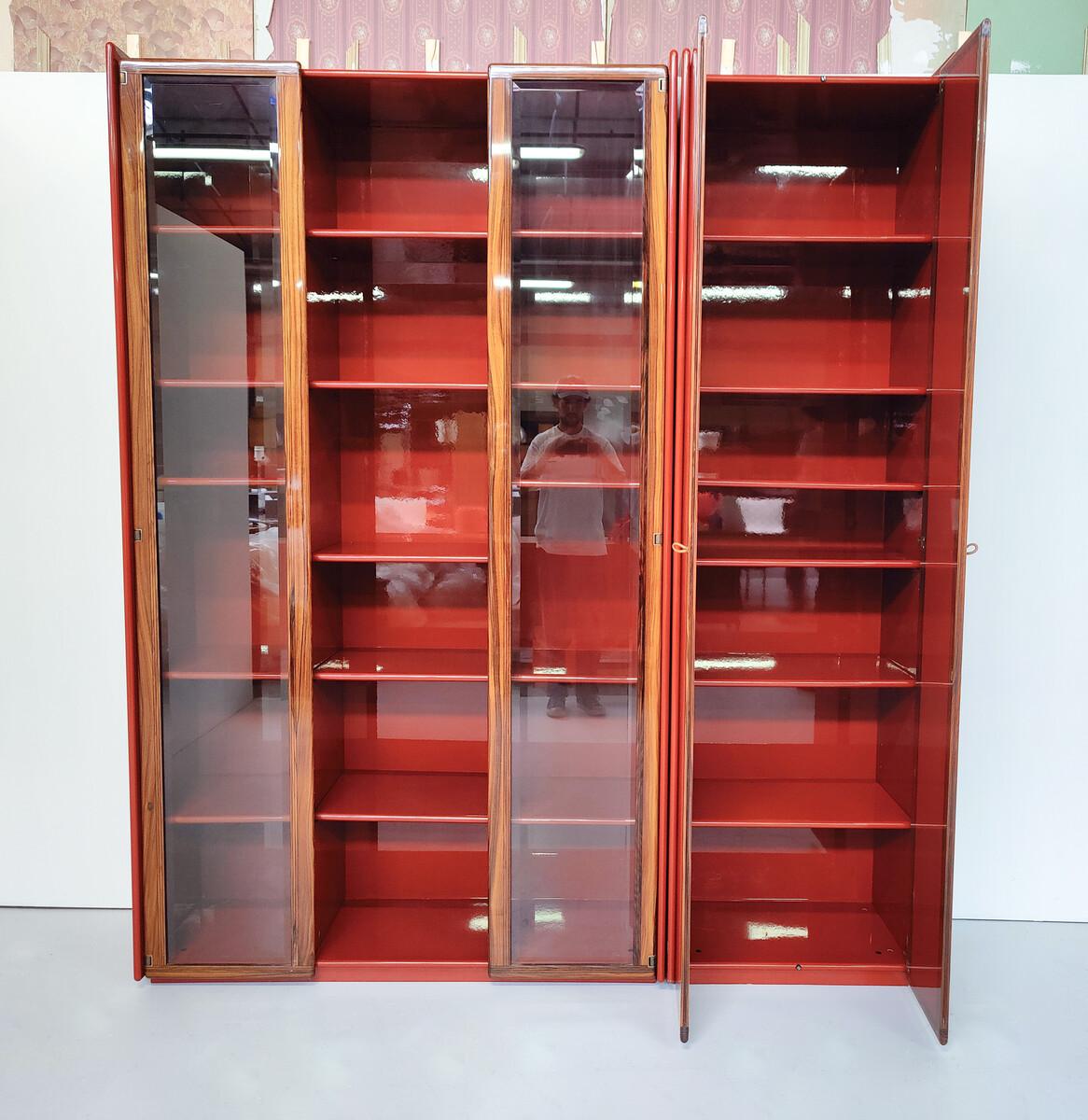 Mid-Century Modern Red Artona Bookcase by Afra and Tobia Scarpa, Maxalto, 1960s 14