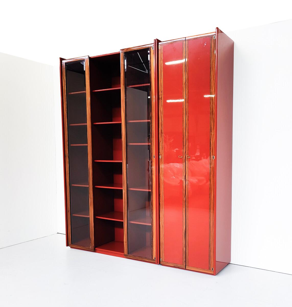 Mid-Century Modern Red Artona Bookcase by Afra and Tobia Scarpa, Maxalto, 1960s 15