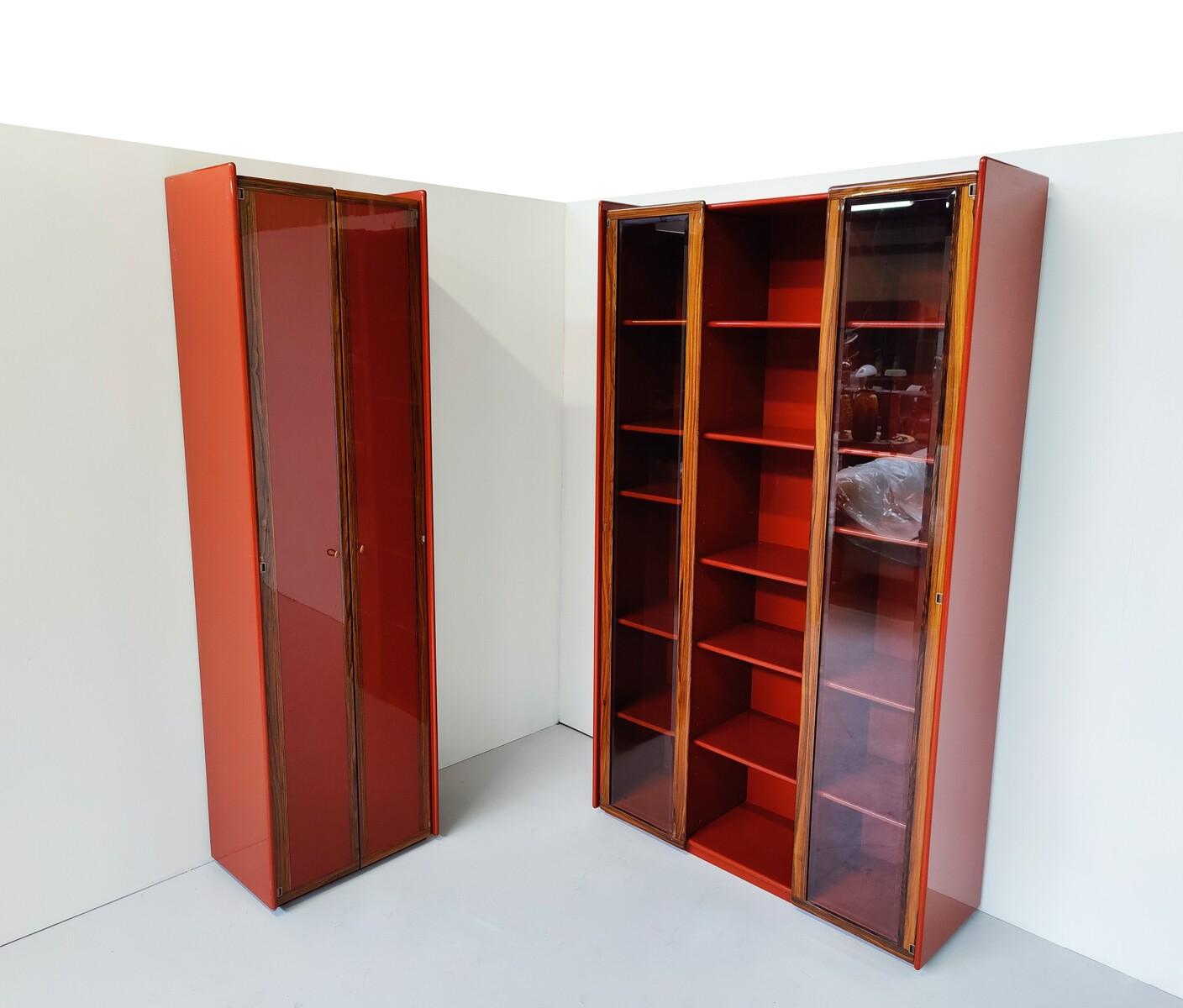 Mid-Century Modern Red Artona Bookcase by Afra and Tobia Scarpa, Maxalto, 1960s In Good Condition In Brussels, BE