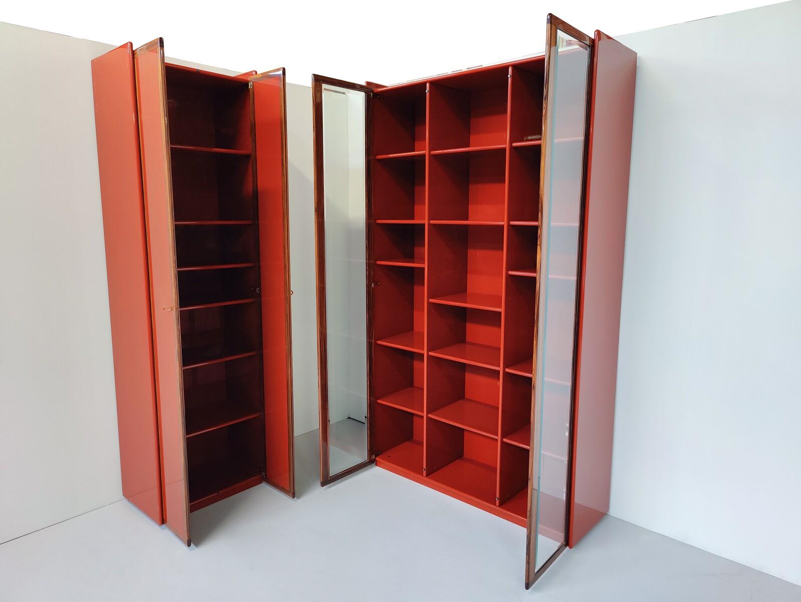Mid-Century Modern Red Artona Bookcase by Afra and Tobia Scarpa, Maxalto, 1960s 1