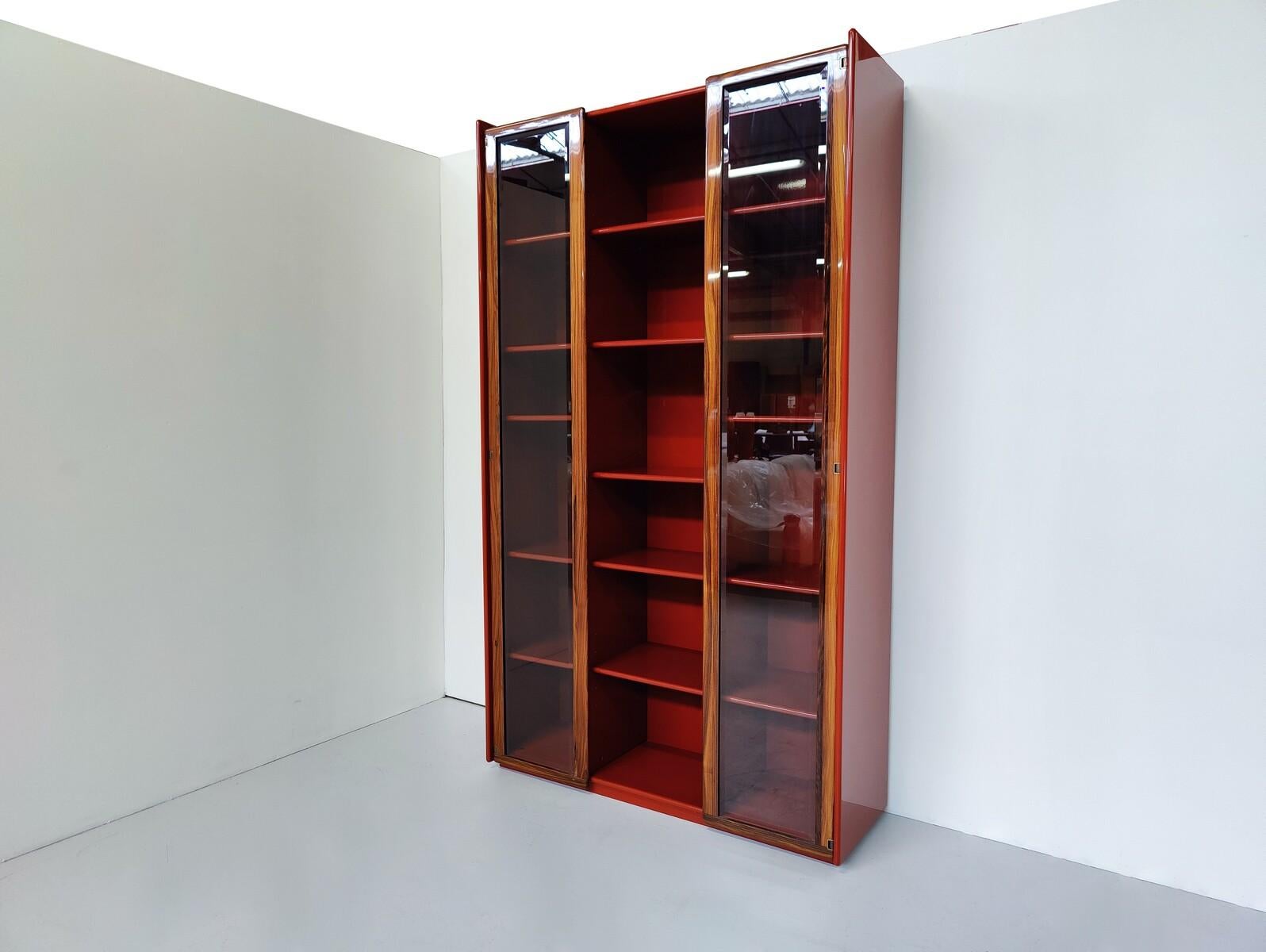 Mid-Century Modern Red Artona Bookcase by Afra and Tobia Scarpa, Maxalto, 1960s 2