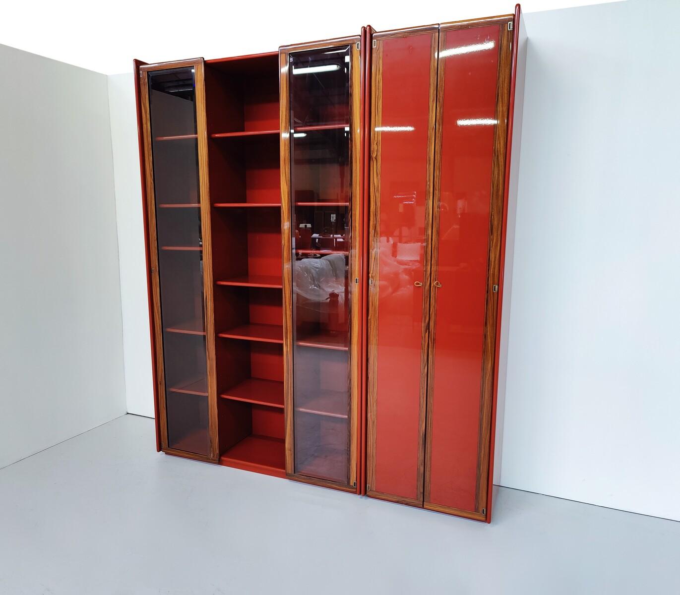 Mid-Century Modern Red Artona Bookcase by Afra and Tobia Scarpa, Maxalto, 1960s 3