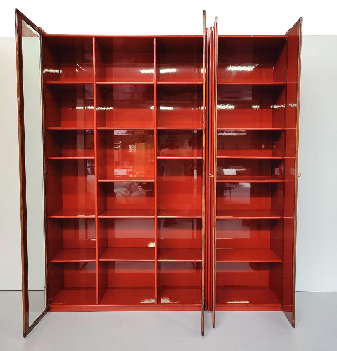 Mid-Century Modern Red Artona Bookcase by Afra and Tobia Scarpa, Maxalto, 1960s 5
