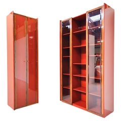 Mid-Century Modern Red Artona Bookcase by Afra and Tobia Scarpa, Maxalto, 1960s