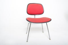 Mid-Century Modern Eames DCM Chair for Herman Miller in Red