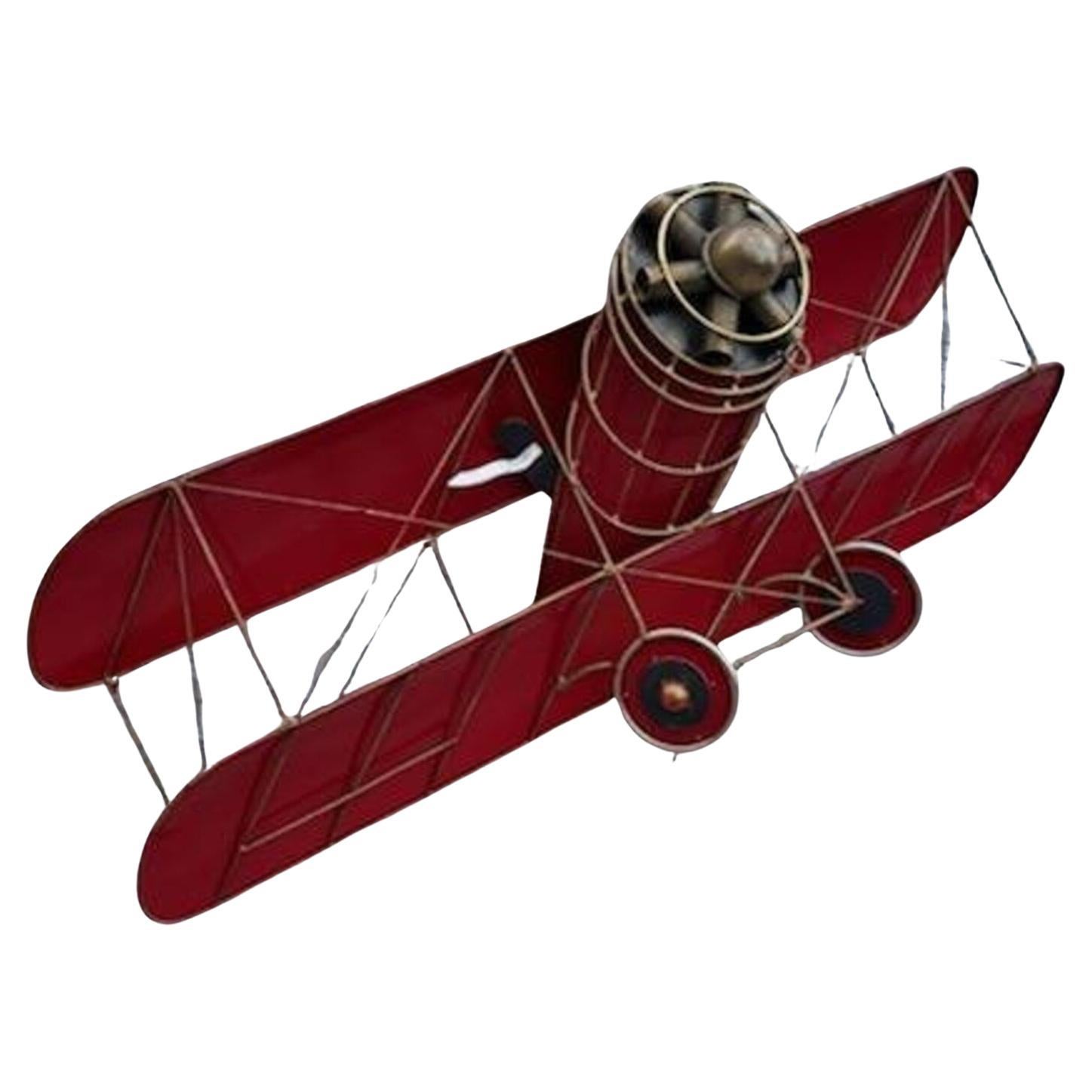 Sculpture murale en métal "Biplane" émaillée rouge Curtis Jere Styled, milieu de siècle en vente