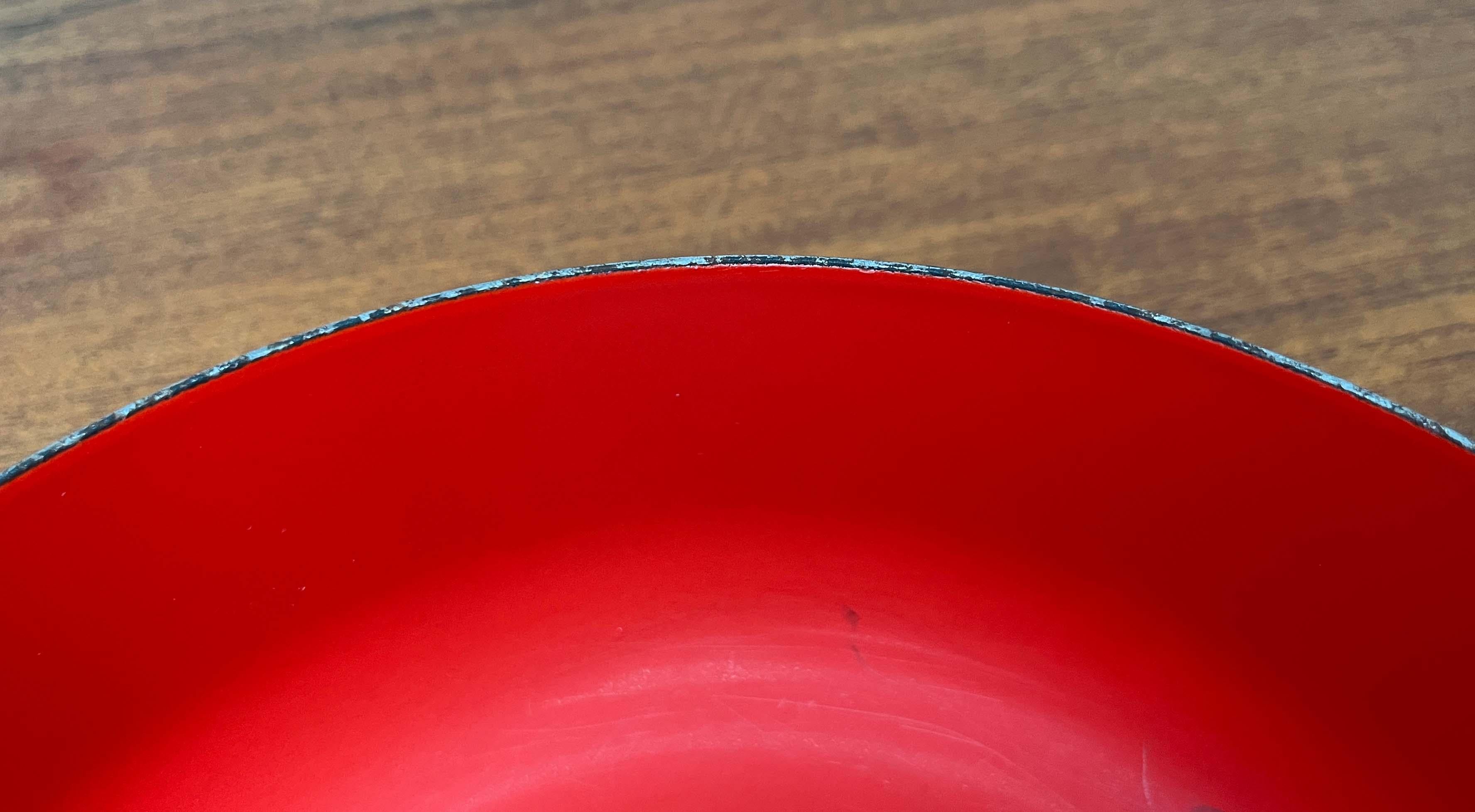 Ciotola moderna di metà secolo con smalto rosso di Kaj Franck per Finel, Finlandia, anni '60 in vendita 4