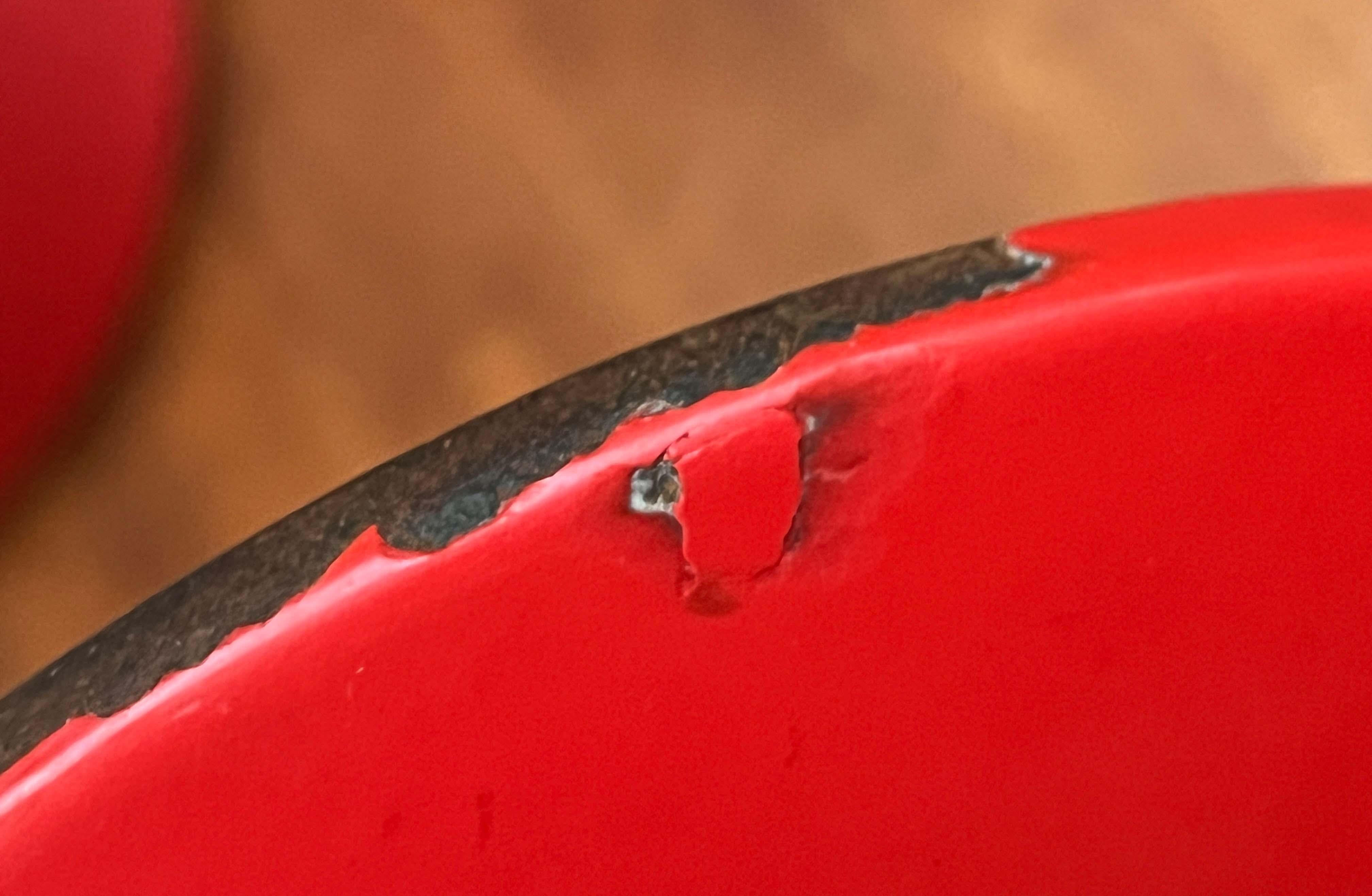 Mid-Century Modern Red Enamel Pot Teak Handle Timo Sarpaneva Rosenlew Finland For Sale 11