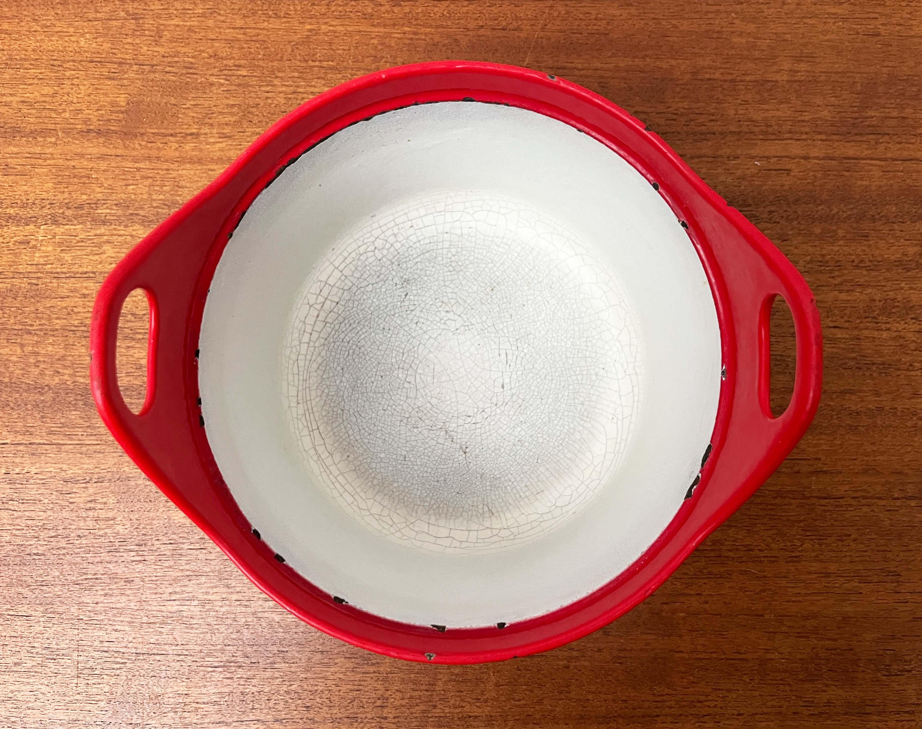 Mid-Century Modern Red Enamel Pot Teak Handle Timo Sarpaneva Rosenlew Finland For Sale 12