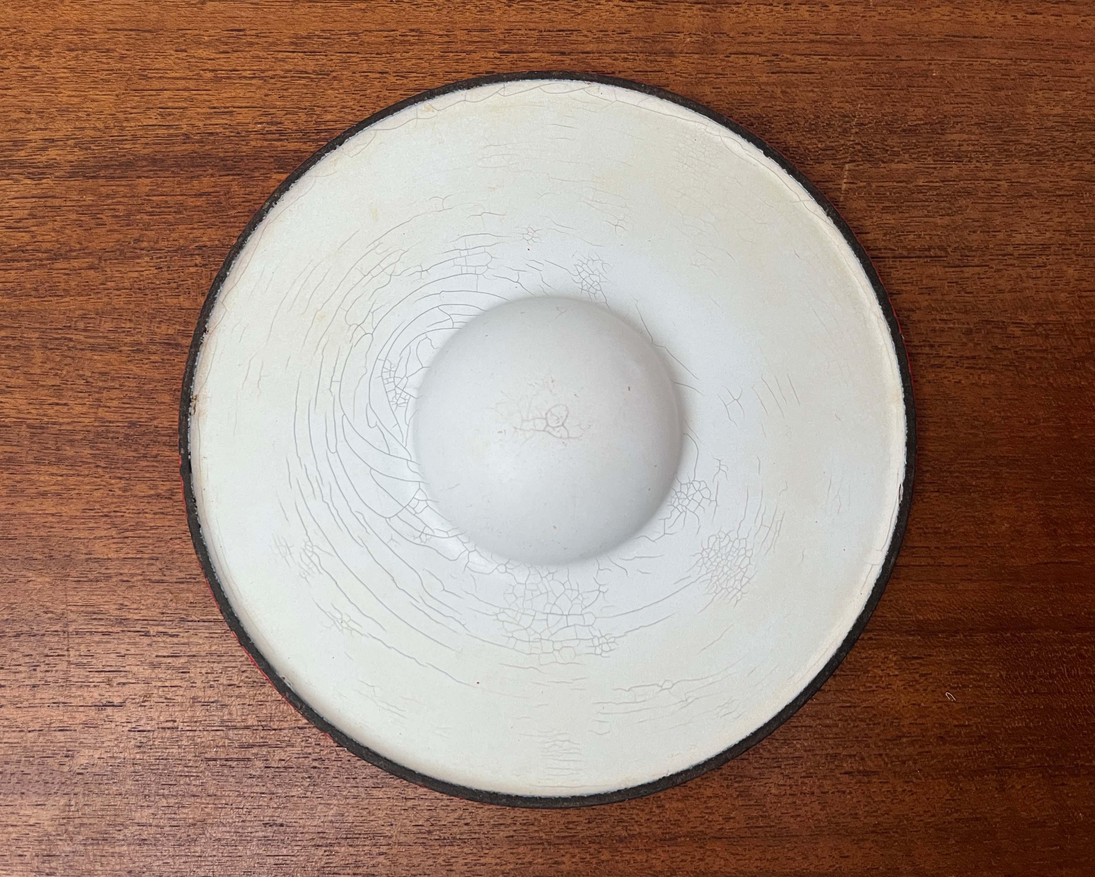 Mid-Century Modern Red Enamel Pot Teak Handle Timo Sarpaneva Rosenlew Finland For Sale 13