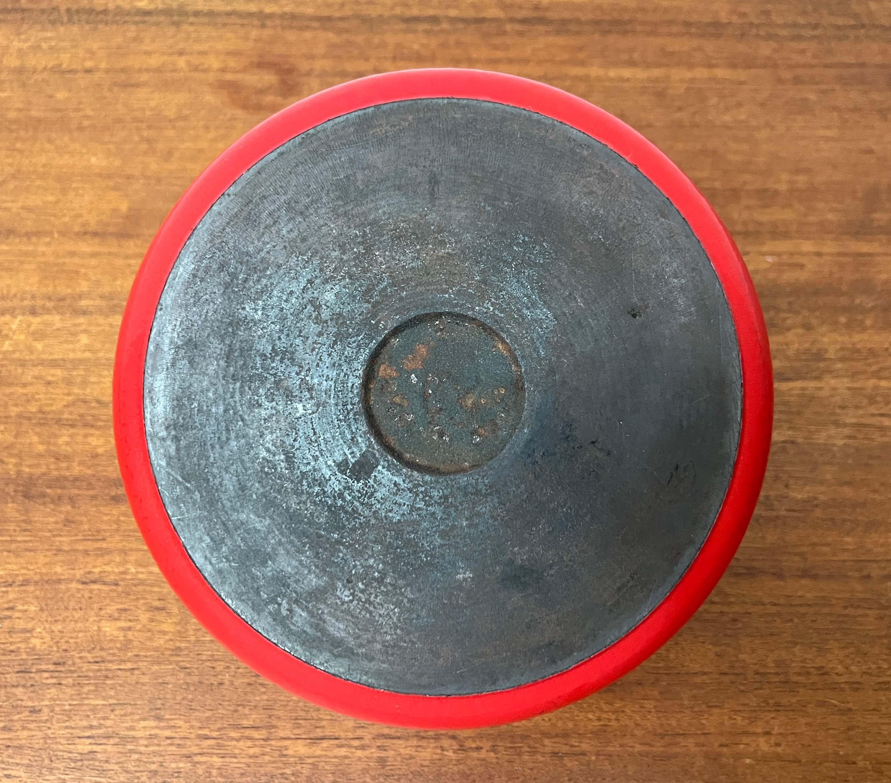 Mid-Century Modern Red Enamel Pot Teak Handle Timo Sarpaneva Rosenlew Finland For Sale 15