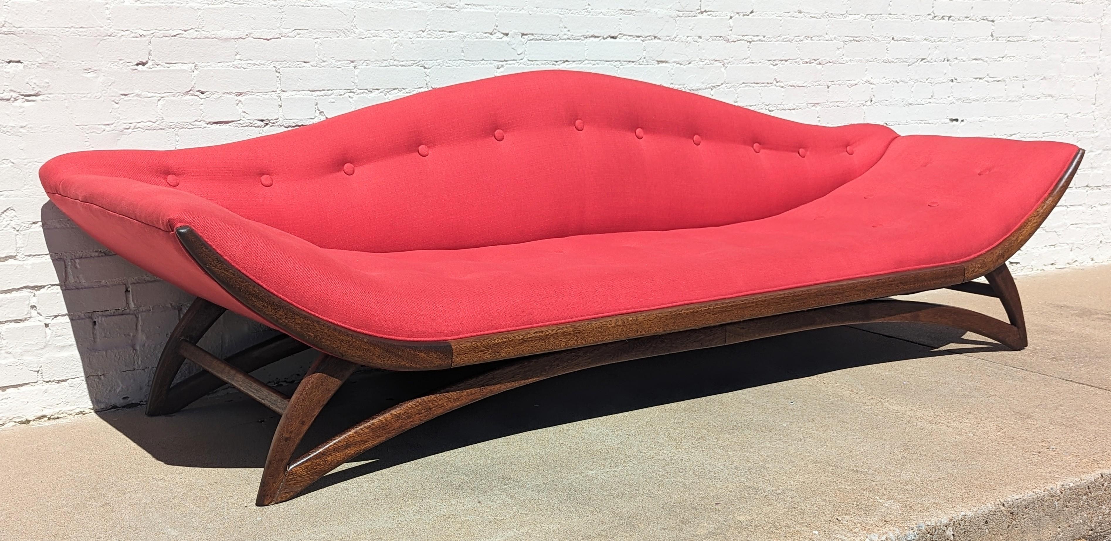 Mid Century Modern Red Gondola Sofa by Carter Manufacturing  For Sale 5