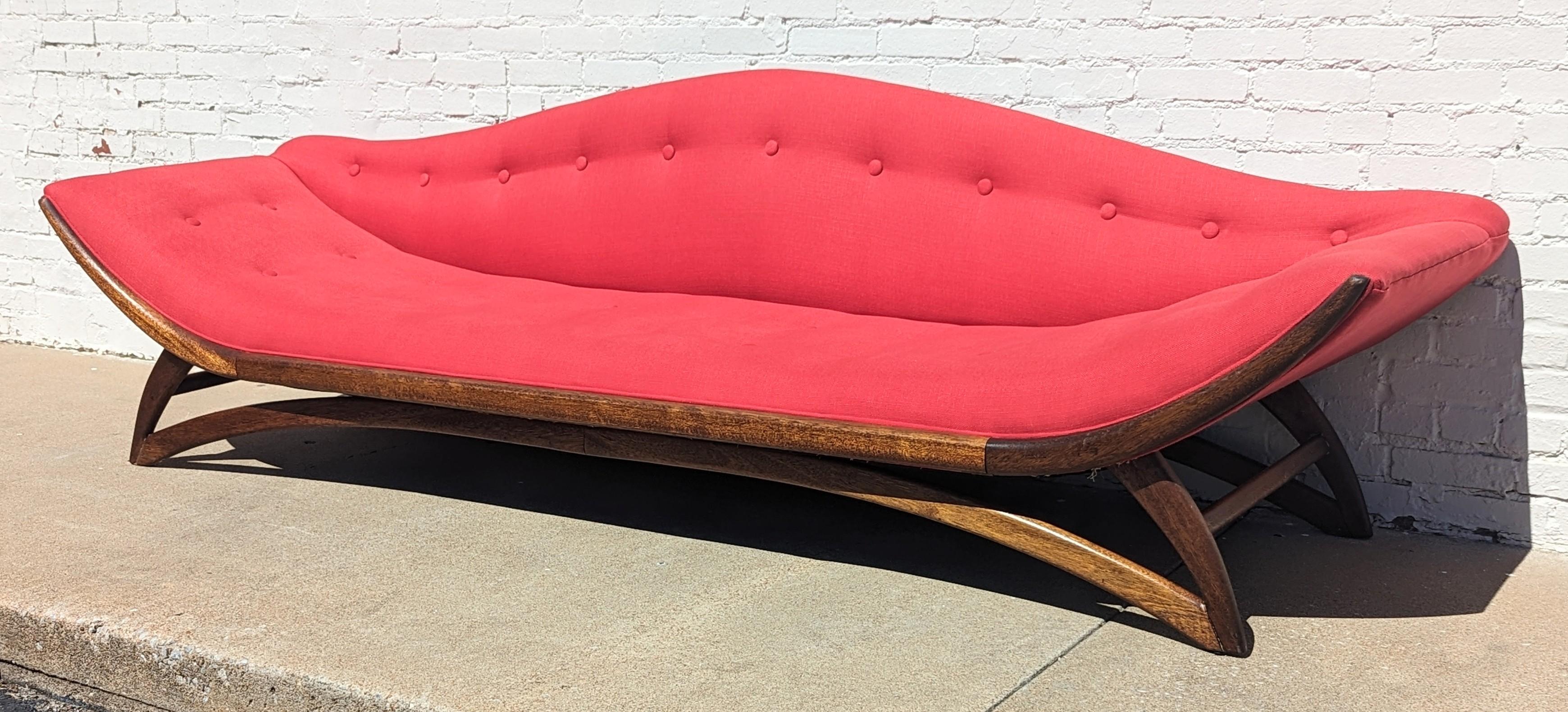 Mid Century Modern Red Gondola Sofa by Carter Manufacturing  For Sale 2