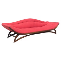 Used Mid Century Modern Red Gondola Sofa by Carter Manufacturing 