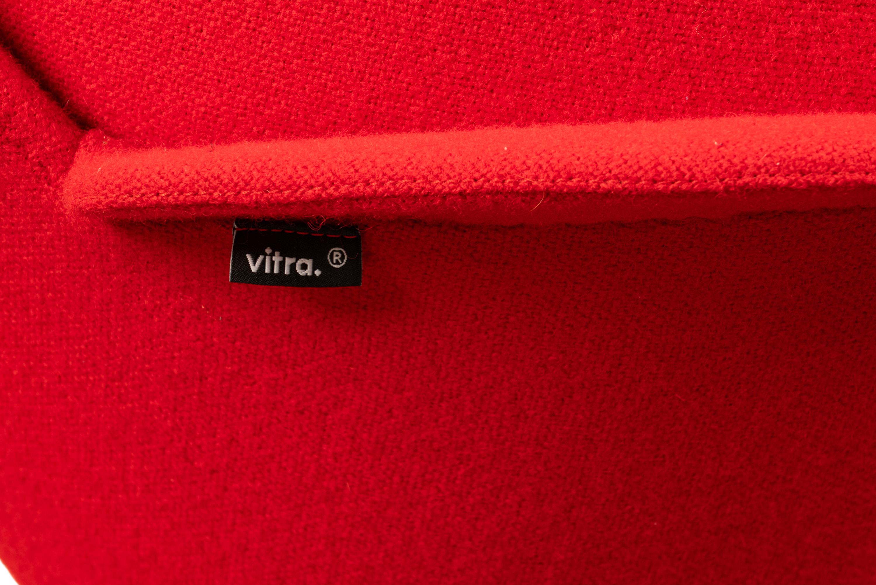 Mid Century Modern Red Heart Cone Chair Verner Panton for Vitra Mint Condition 7