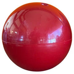 Mid-Century Modern Red "Ice-A-Bowl" Bowling Ball Ice Bucket by Victor Bonomo