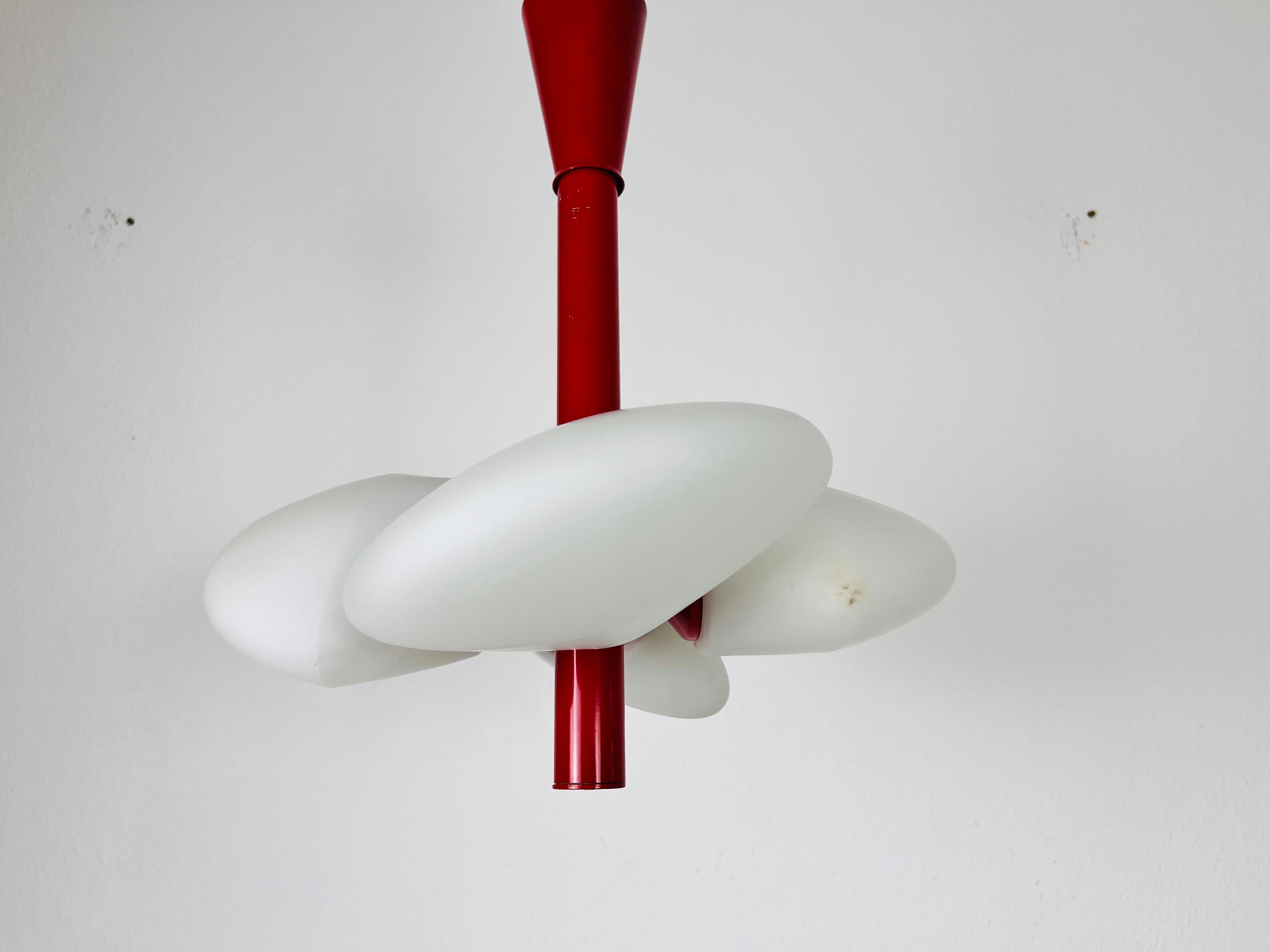 Mid-Century Modern Red Kaiser 4-Arm Space Age Chandelier, 1960s, Germany For Sale 5