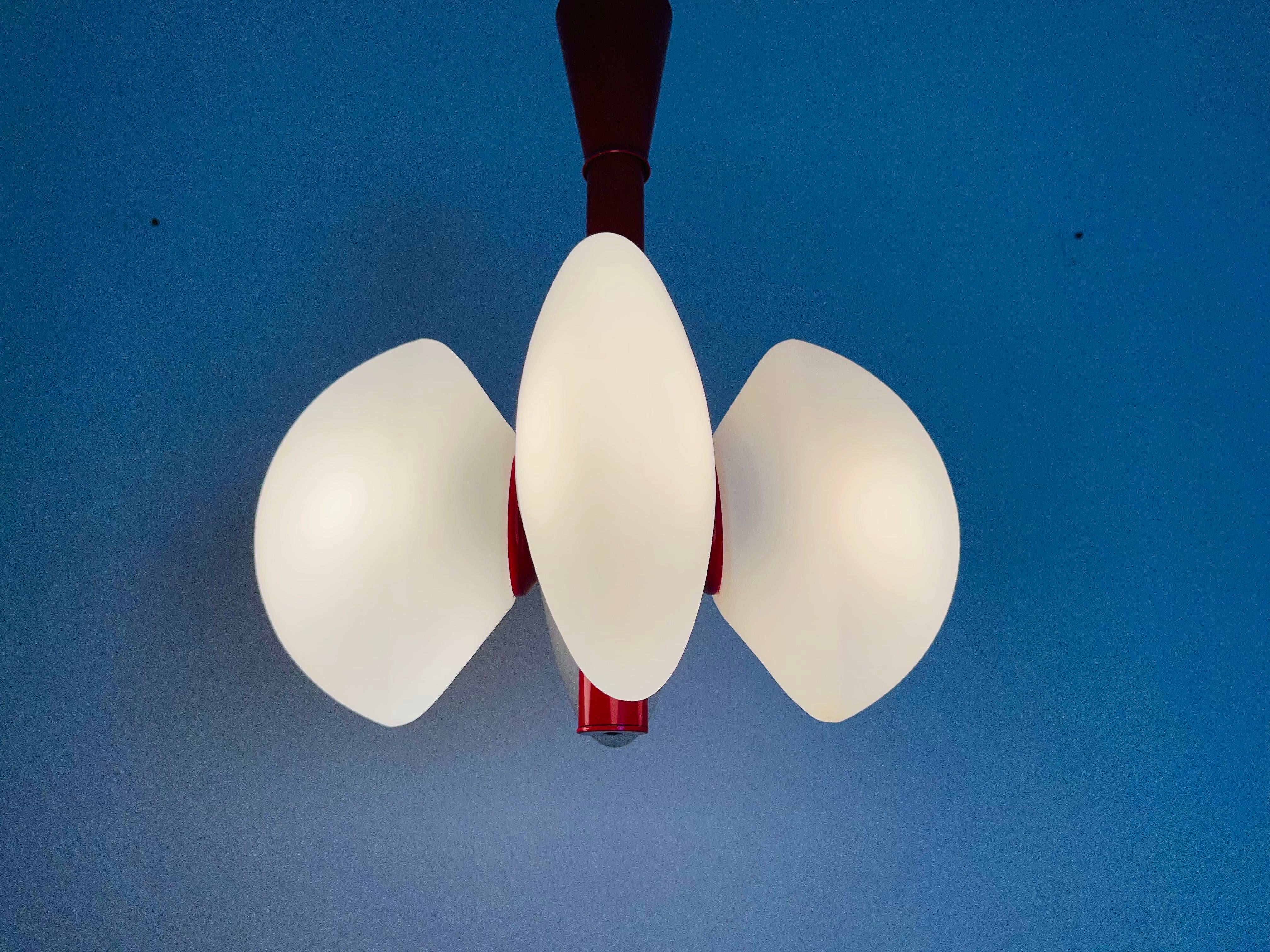 Mid-Century Modern Red Kaiser 4-Arm Space Age Chandelier, 1960s, Germany For Sale 6