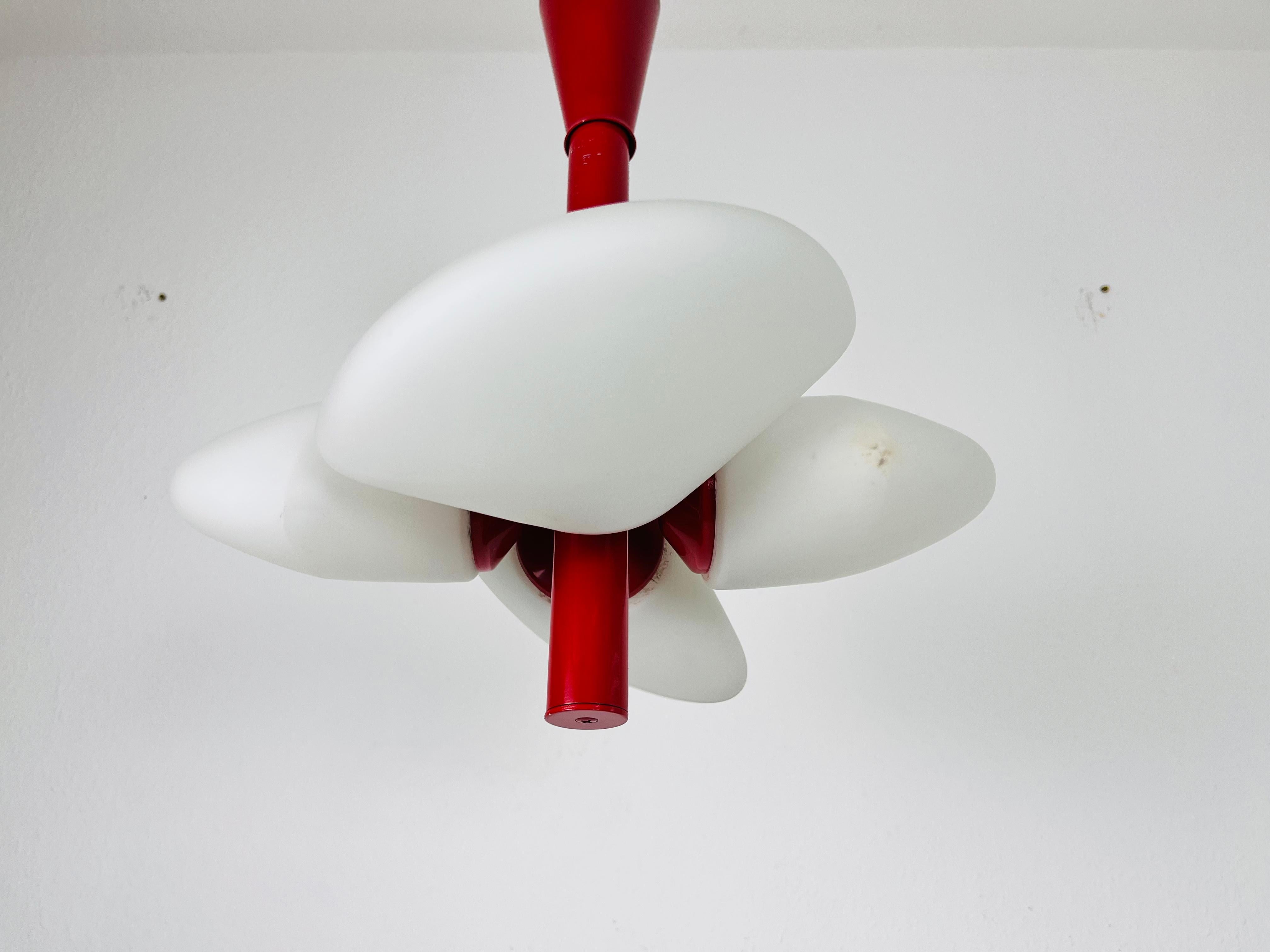 Mid-Century Modern Red Kaiser 4-Arm Space Age Chandelier, 1960s, Germany For Sale 4