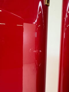 Mid-Century Modern Red Lacquered Room Divider, Italy, 1960s
