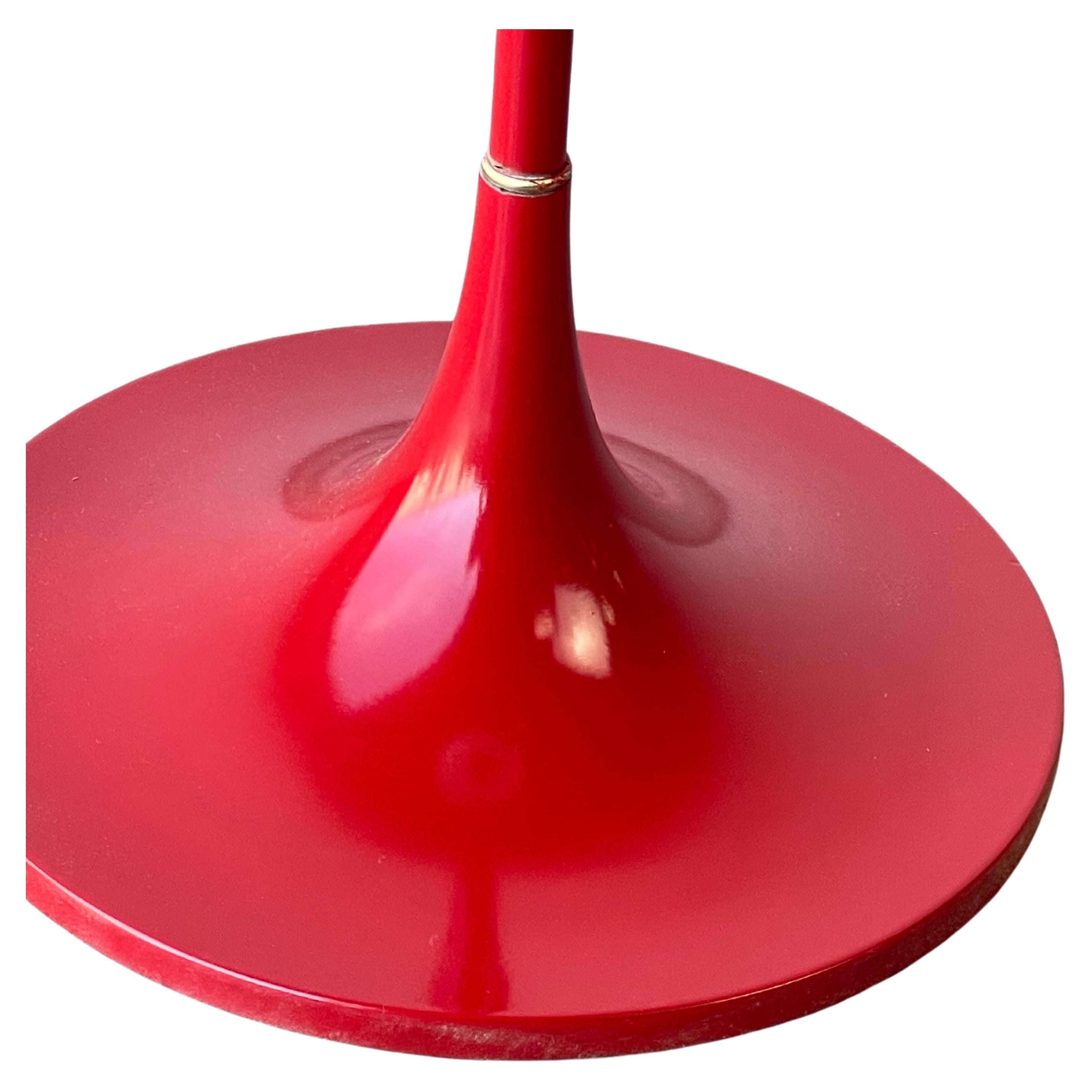 American Mid-Century Modern Red Laurel Mushroom Floor Lamp Designed by Bill Curry