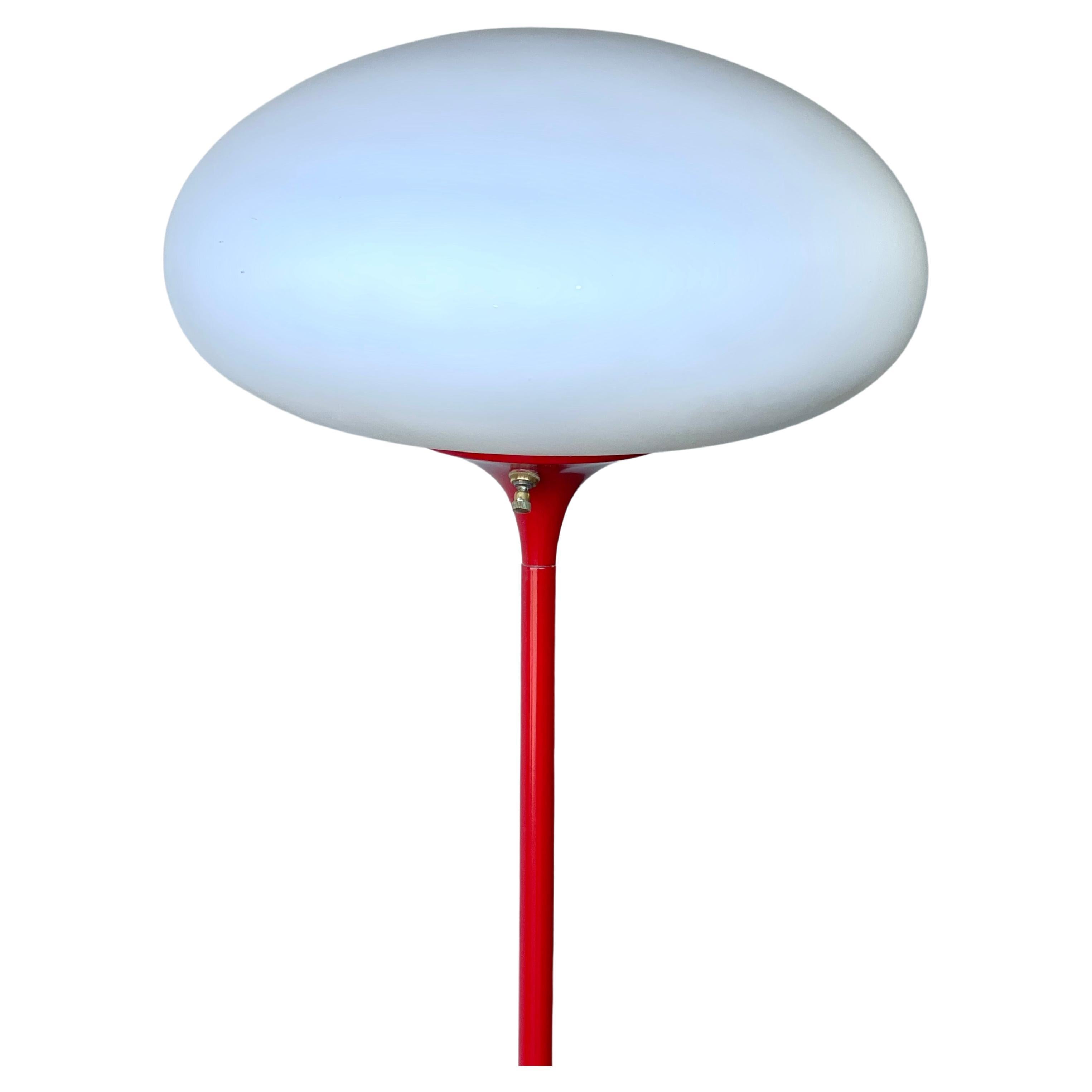 Mid-20th Century Mid-Century Modern Red Laurel Mushroom Floor Lamp Designed by Bill Curry