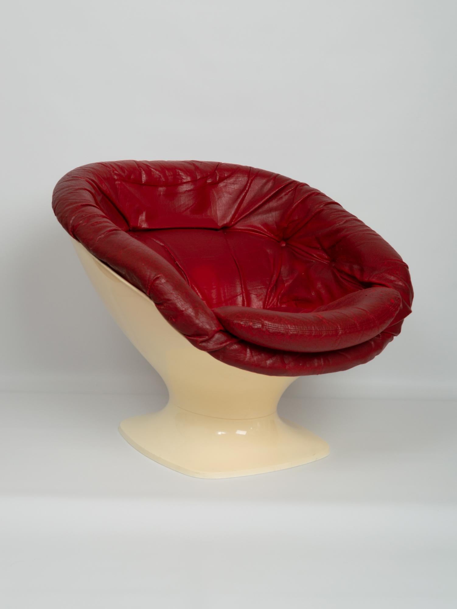 modern red leather chair