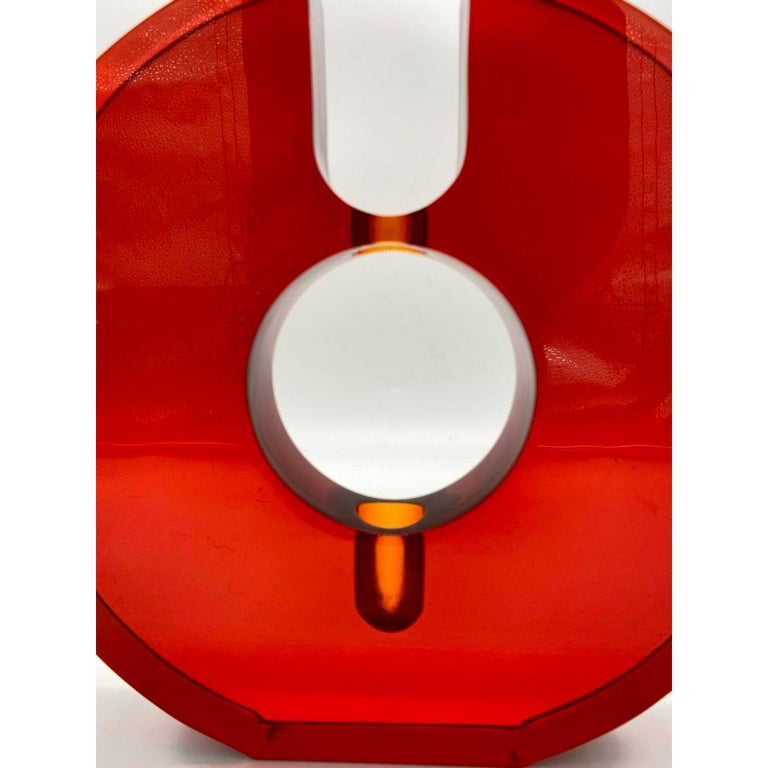 MidCentury Modern Red Lucite Vase Centerpiece at 1stDibs