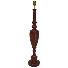 Mid-Century Modern Red Marble Table Lamp, Italy, 1970s