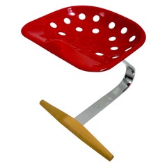 Mid-Century Modern Red Mezzadro Tractor Stool by Achille Castiglioni for Zanotta
