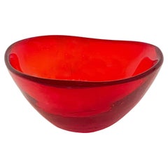 Mid Century Modern Red Murano Glass Bowl from Italy