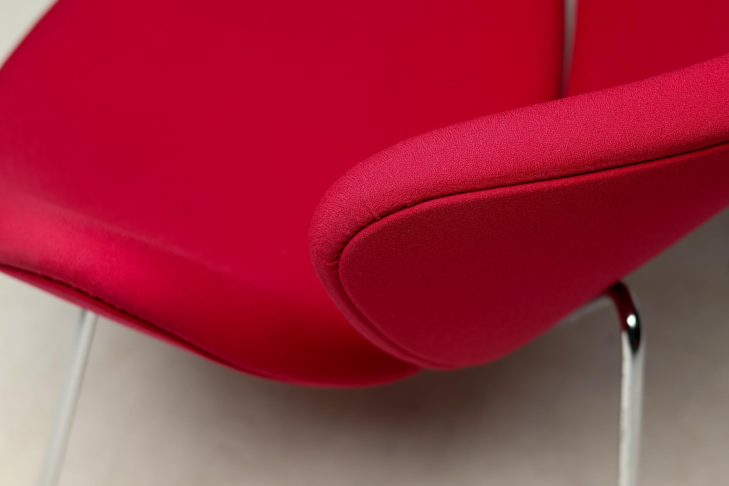 Steel Mid Century Modern Red Orange Slice Chair by Pierre Paulin For Sale