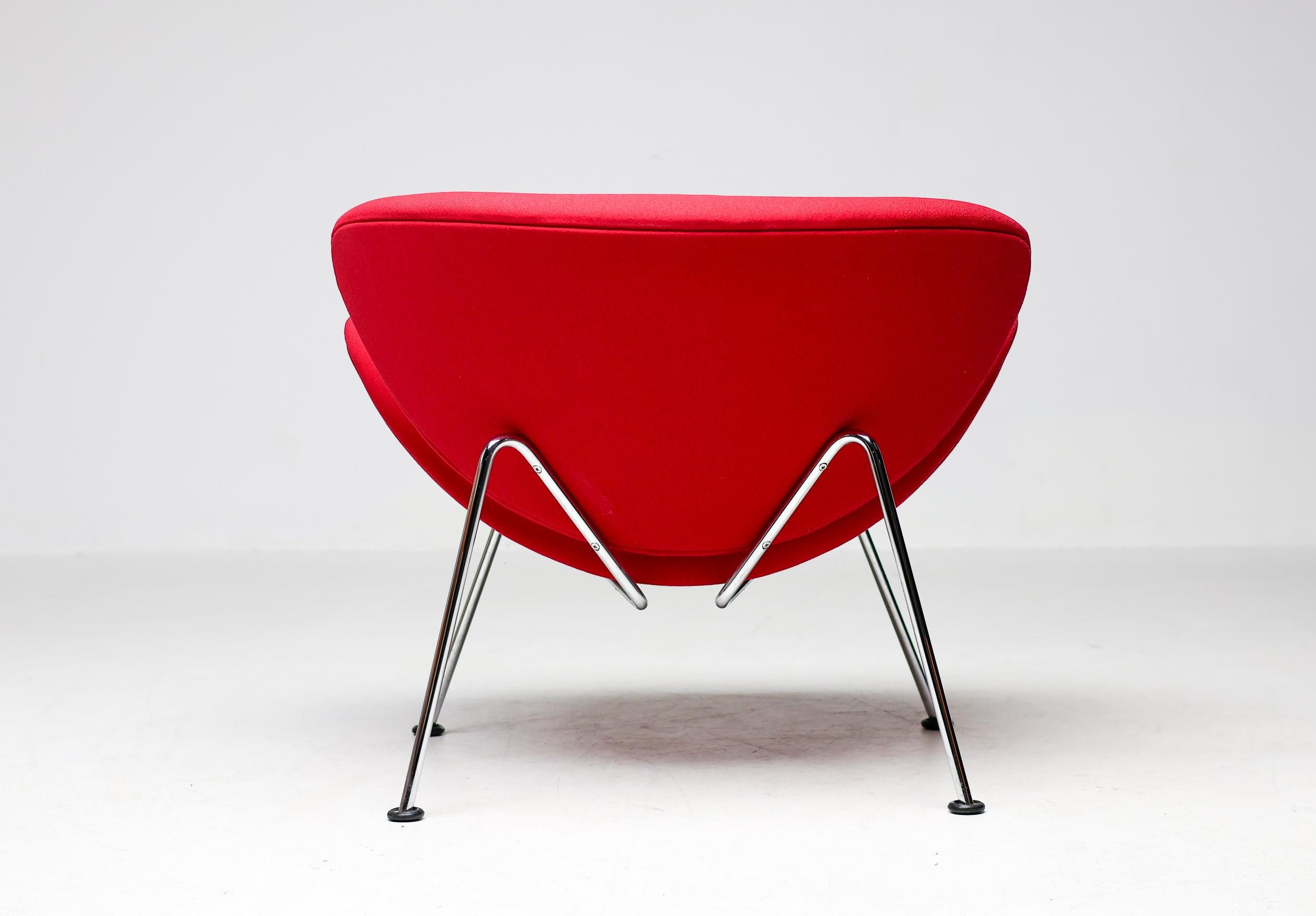 Mid Century Modern Red Orange Slice Chair by Pierre Paulin For Sale 1