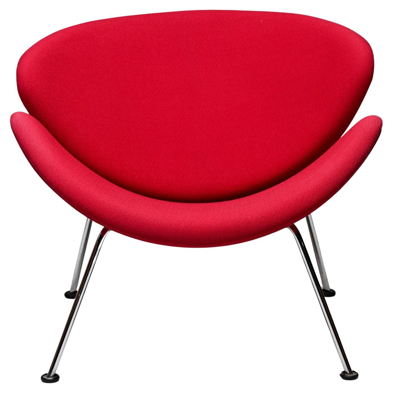 Mid Century Modern Red Orange Slice Chair by Pierre Paulin For Sale