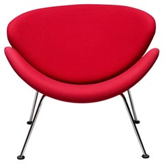 Mid Century Modern Red Orange Slice Chair by Pierre Paulin