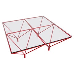 Roter Paolo Piva Couchtisch aus der Jahrhundertmitte, 1970er Jahre