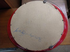 Mid-Century Modern Red Plastic Elliptical Mirror Joe Colombo