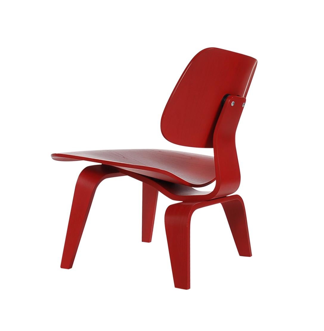 red eames chair