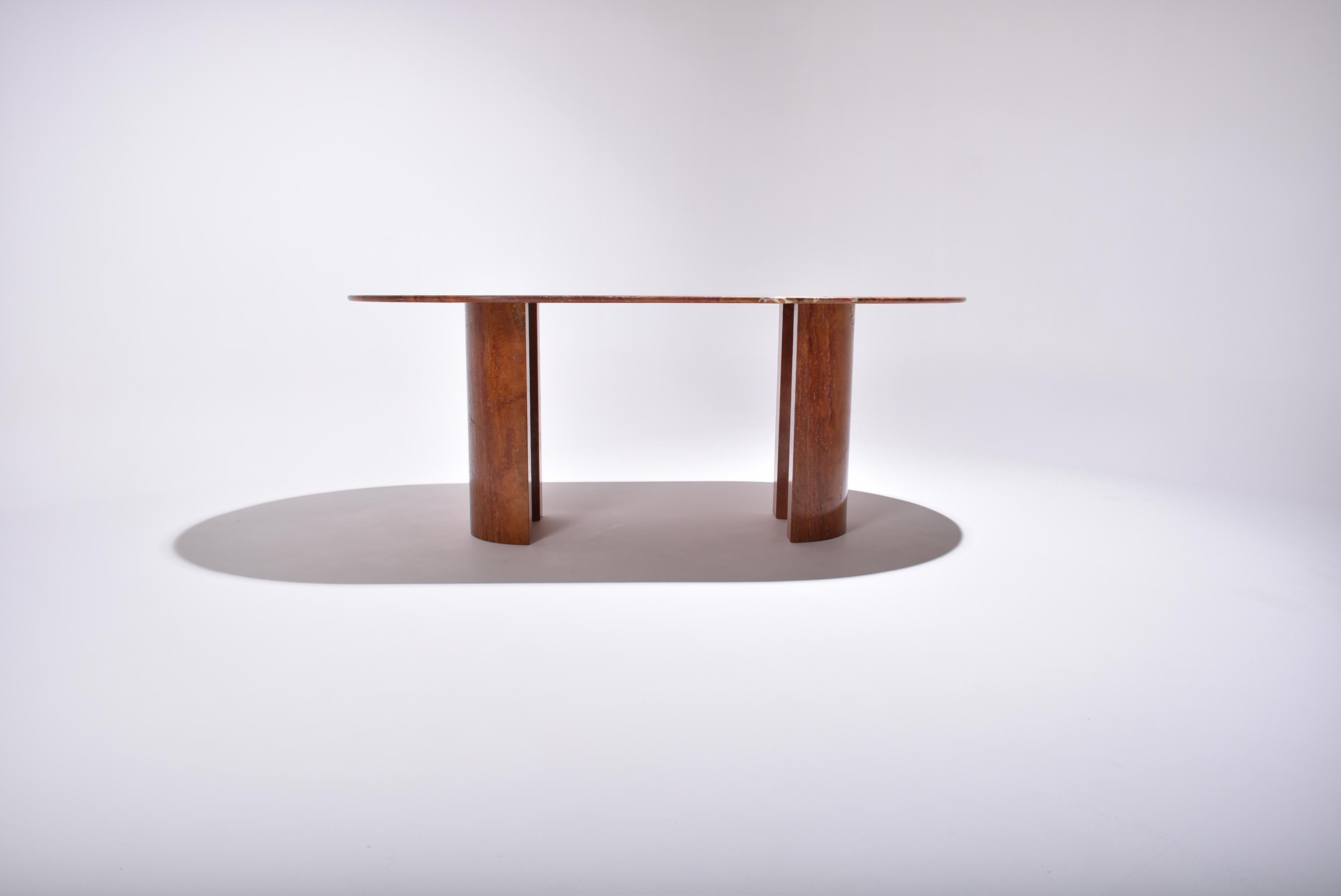 red travertine table