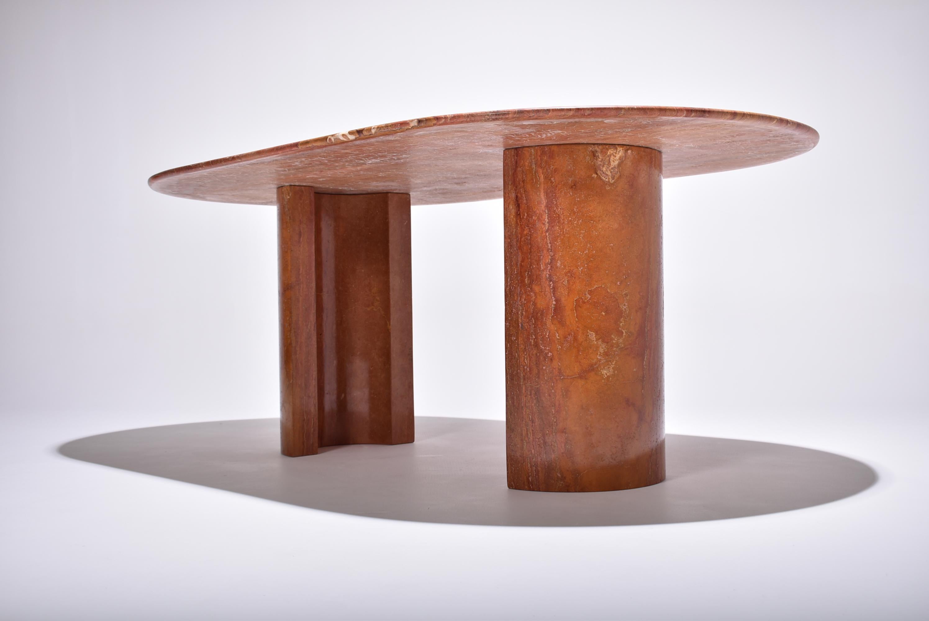 red travertine coffee table