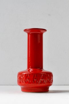 Jarrón rojo de estilo «Mid-Century Modern» de la cerámica Fohr, de West German Pottery, de los años 70