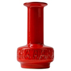 Jarrón rojo de estilo «Mid-Century Modern» de la cerámica Fohr, de West German Pottery, de los años 70